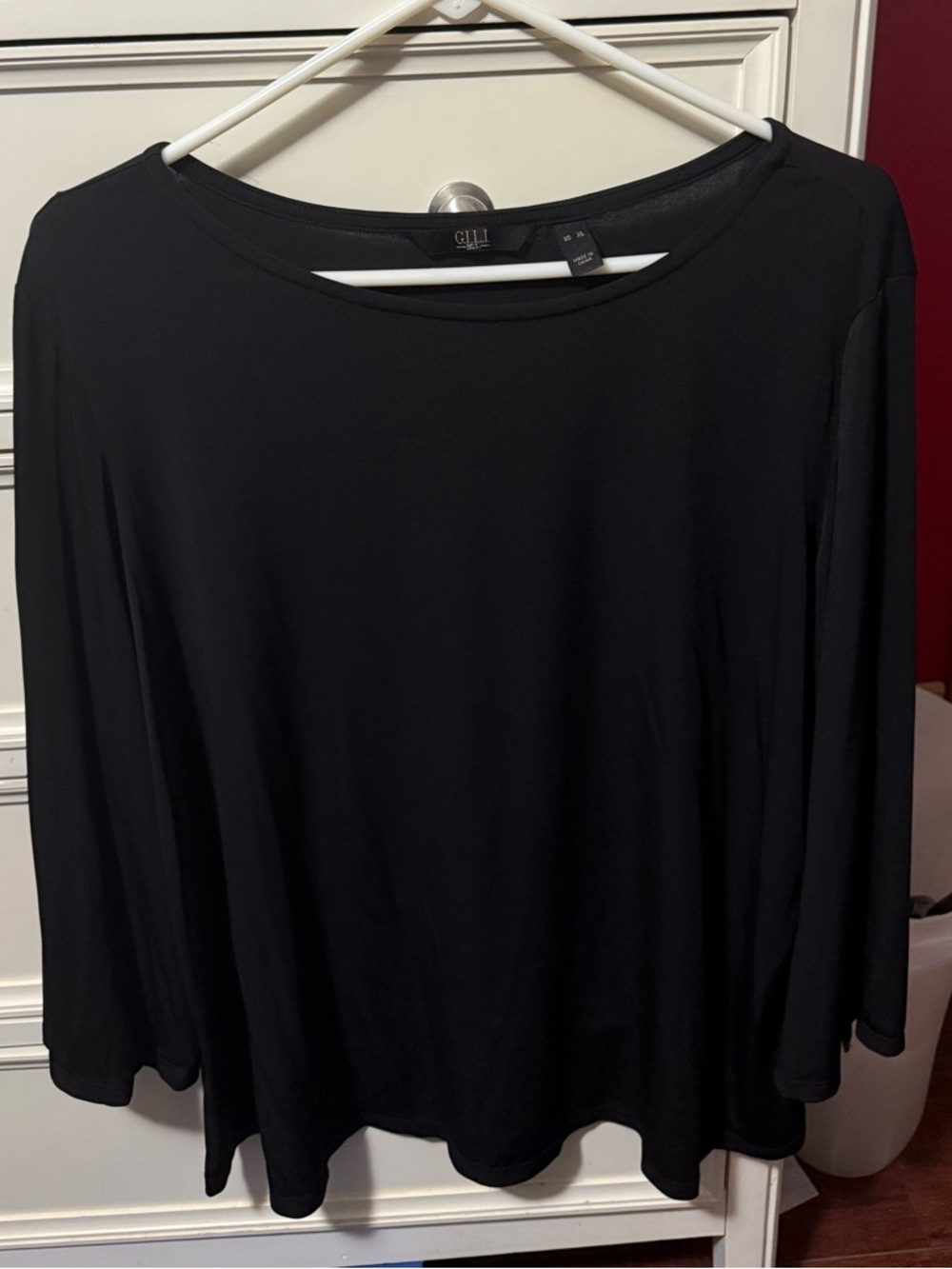 Gill Black Long Sleeve Scoop Neck Tee